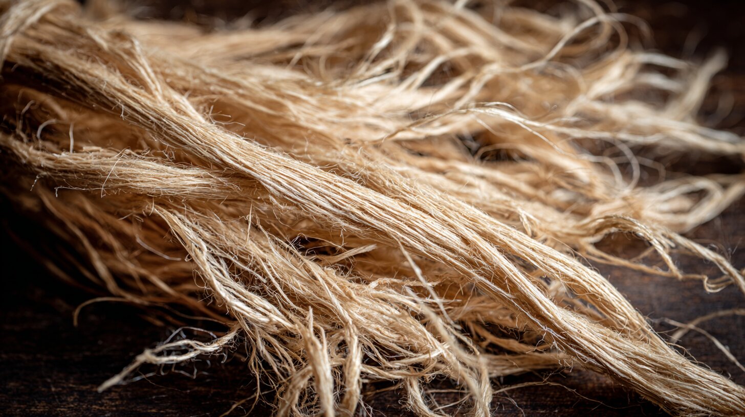 Hemp fibre strands ready for spinning